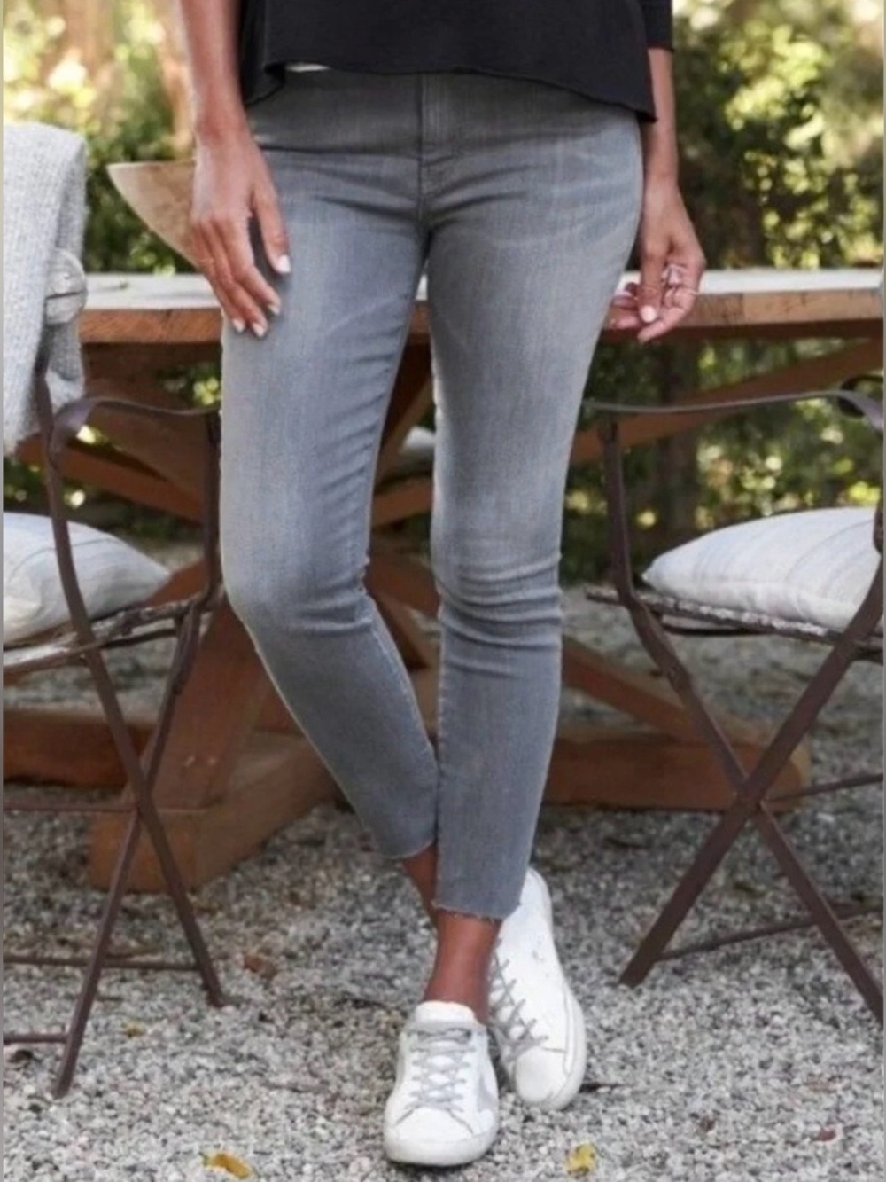 Frank & Eileen Charcoal Grey Sligo Raw Hem Jeans